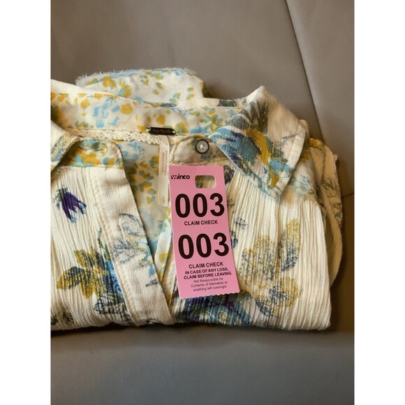 Free People Women’s S Hold On To Me Floral Long Sleeve Button Down Tunic Top - Picture 13 of 13